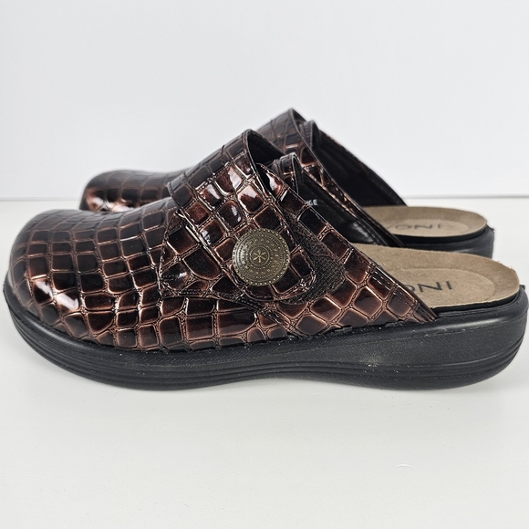 Ingaro “LaGrange” Brown Faux-Croc Slip-On Clog / Nurse Comfort Shoe Size 8M - Picture 5 of 10